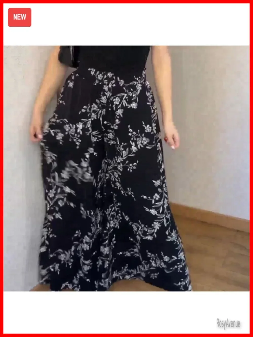 Chiffon Wide Leg Palazzo Pants Dressy High Waist Flowy Trousers with Pockets